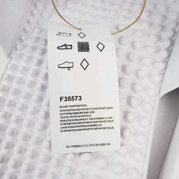 Adidas Unisex Adissage Slides Sandal White & Black Striped US Men's 17 New Pool - Picture 5 of 7